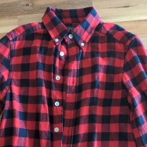 Polo by Ralph Lauren Red and BlackCheckerd Flannel Shirt